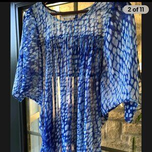 Blue Patterned Women's Top